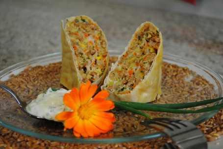 Gemüse-Dinkelstrudel mit Schafkäsesauce -  (Foto: LK OÖ/Evelyn Puchner - Nicht zur freien Verwendung)