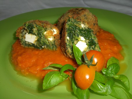 Spinat- Schafkäse - Knödel -  (Foto: Eva Maria Lipp - Nicht zur freien Verwendung)